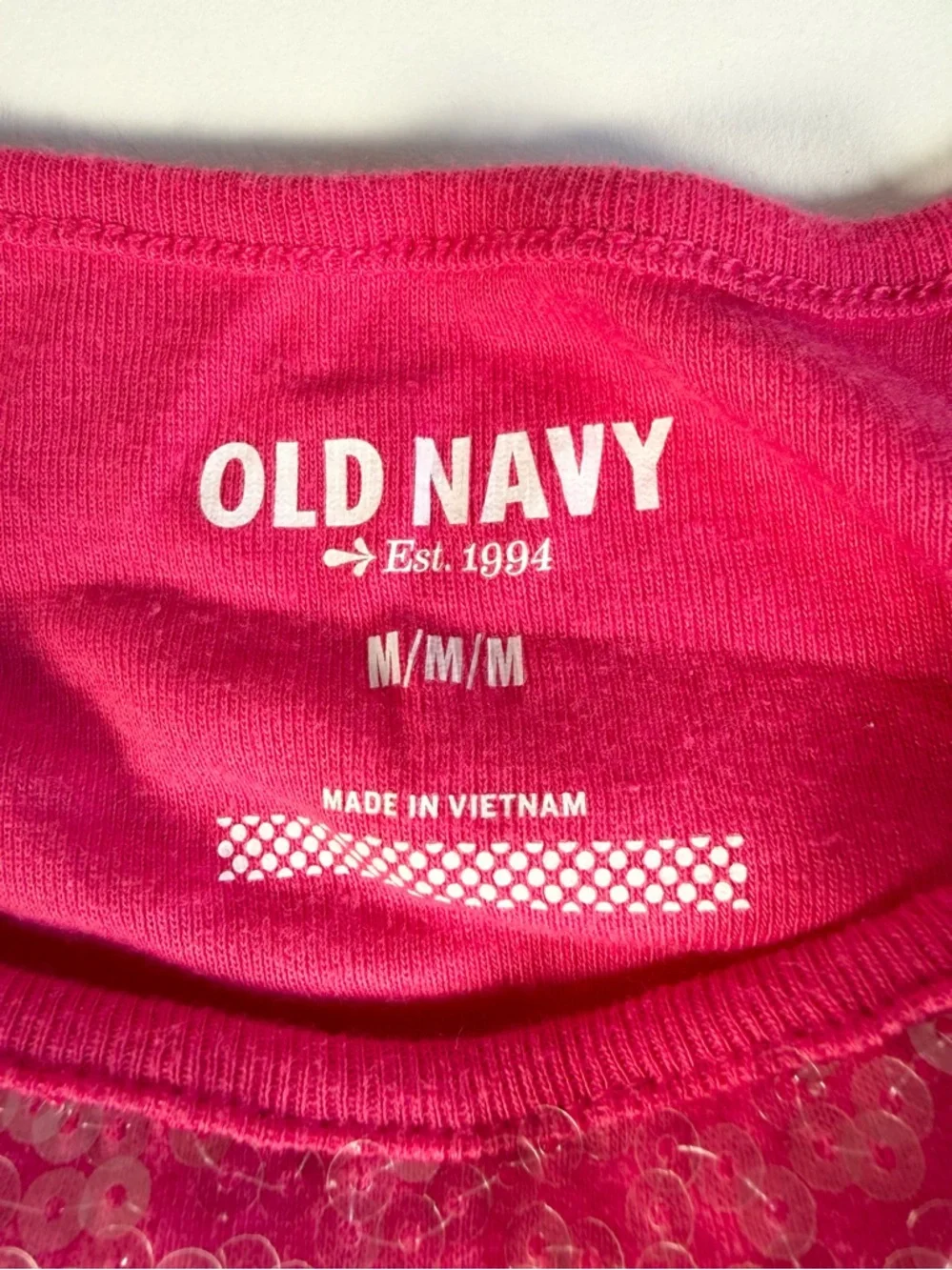 Old Navy Sequin Tank Top Fuchsia Sparkle Shell Party NYE Glam Disco Y2K Small - Picture 7 of 11